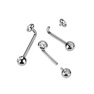 Titanium Clear CZ 14G VCH Vertical Clitoral Hood Christina Piercing Genital Jewelry 10mm 12mm
