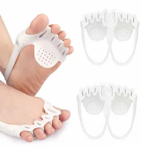 Upgraded Hammer Toe Spacers with 5 Loops - Gel Toe Straighteners for Crooked Toes, Claw & Hammertoe Relief, Breathable Metatarsal Cushions for Men & Women