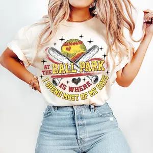 Retro Softball, At the Ballpark, Funny Softball, Softball Coquette Tshirt