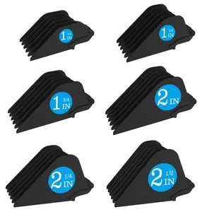 Clipper Guards For Wahl 10 12 14 16 18 20 Hair 6pcs Extra Long Guard Attachments 2.5 Inch Guides Multiple Sizes Universal 2.5"  2.25" 2" 1.75" 1.5" 1.25" (black)