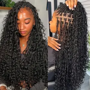 Recool Hair Beach Curly/Kinky Curly Knotless Boho Braids Vacation Hair Pre-Separated 50g/Pack Invisible Miracle Knots Hair Lightweight Reusable Crochet Hair Extensions Natural Black Crochet Human Hair#DealsForYouDays