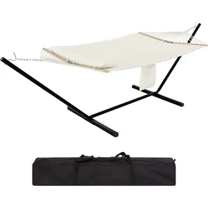 Garvee 2 Person Heavy Duty Double Hammock, With Collapsible Steel Frame – Backyard Oasis & Camping Essential 450lb Support, UV-Resistant + Storage Bag