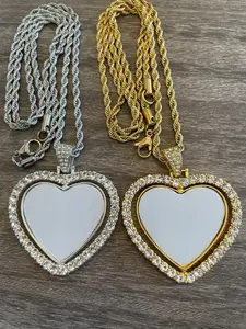Heart Rotating Blank Sublimation Necklace| Same Day Shipping