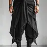 INCERUN Men's Plain Solid Color Loose Fit Street Style Textured Pleated Pants, Casual Streetwear Trousers, Casual Fashion Long Trousers for All Seasons, Comfortable and Stylish