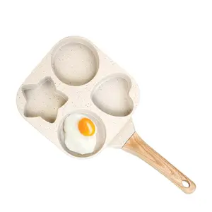 4-Cup Nonstick Divided Breakfast Skillet – 7.5 Inch Granite Egg Frying Pan with Anti-Scald Handle, Healthy Multi-Section Cooking Pan for Eggs, Pancakes, Bacon, Omelets, Sausage & Meal Prep