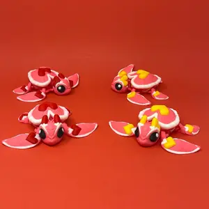 Heart Turtle 3D Printed Fidget Toy, Articulated Turtle, Multi Color Turtle, Valentines Day Gift