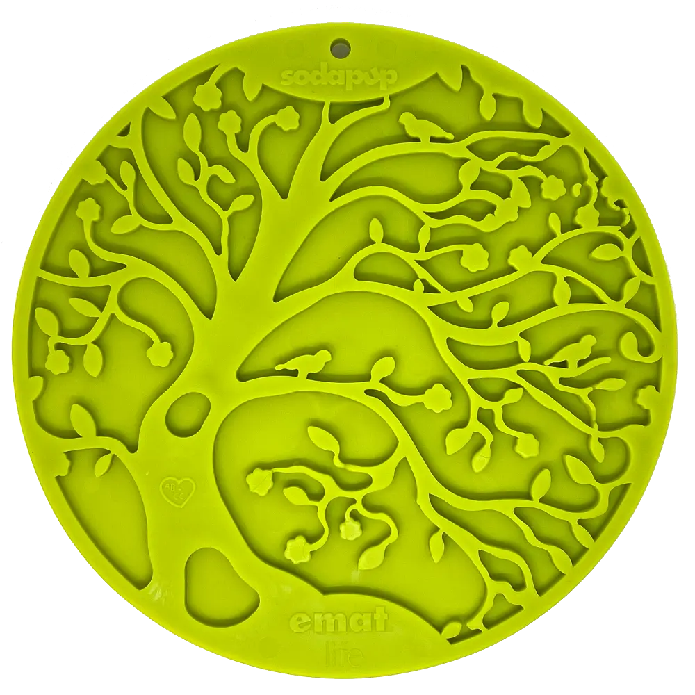 sodapup Tree of Life Design eMat Enrichment Lick Mat with Suction Cups for Dog Feeding Tray Soothes and Calms Intermediate Level