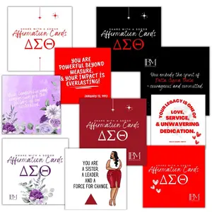 Delta Sigma Theta Affirmation Cards Variety Pack for Personal Growth and Empowerment