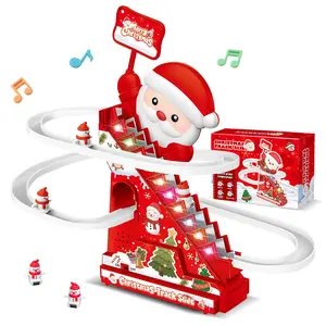 Christmas gifts for children: electric Santa Claus Christmas toy ladder with music, Christmas decoration animation, Christmas party holiday decoration children's gifts
