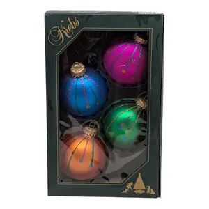 Krebs Value Glass Ornament 4 pack - Neon Drip