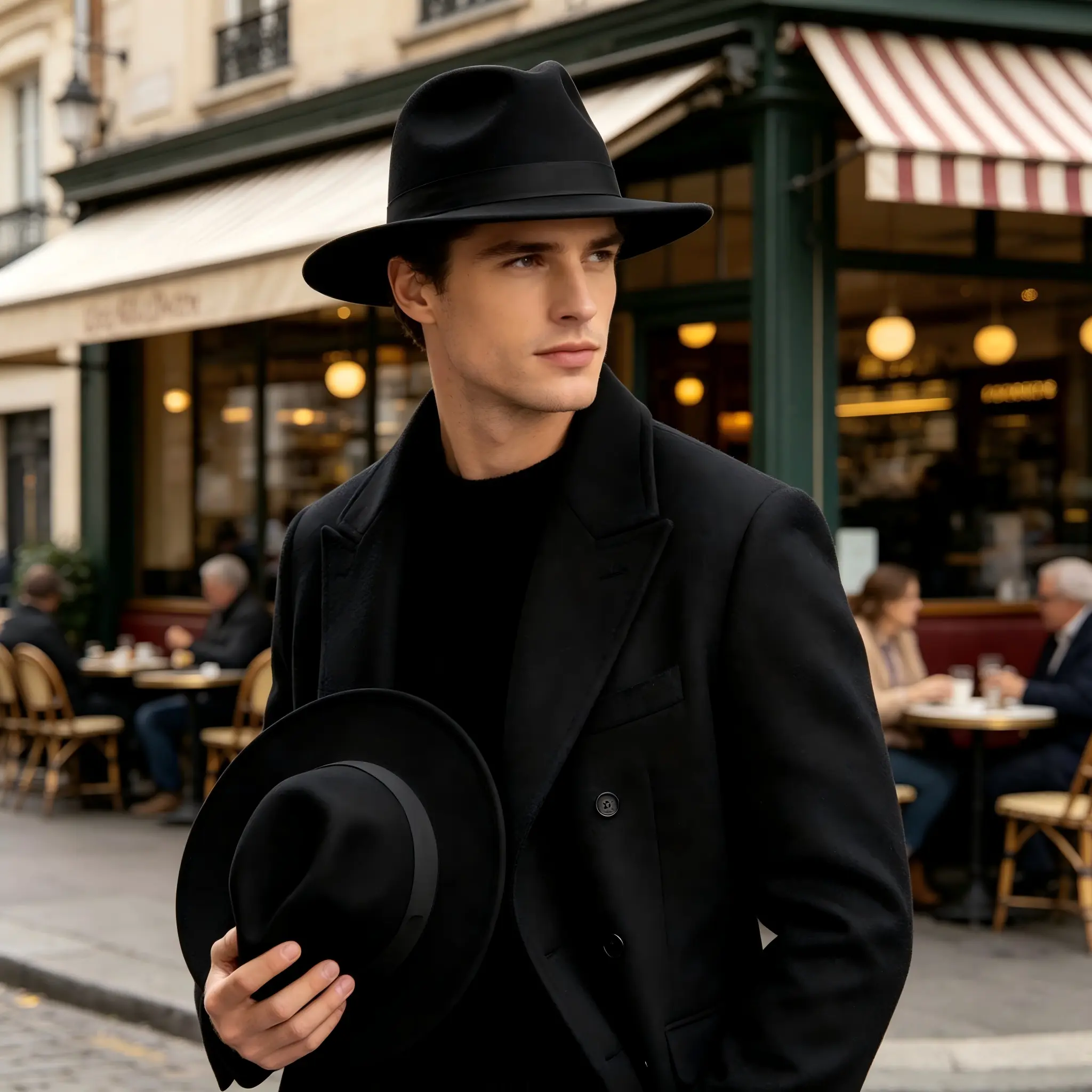 Classic Black Wide-Brim Fedora Hat - Timeless Felt Panama Style for Men & Women breathable summer sport cap sombrero
