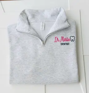 Personalized Dental Hygienist Quarter-Zip Sweatshirt, Embroidered Name