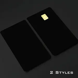 A Set of 2 Uniquely Designed Minimalist "Pure Black" Themed Credit Card Stickers, Self-adhesive, Made of PVC Material. Suitable for Small-chip Credit Cards, Transit Cards, Debit Cards, Keys, and Other Uses. Card Skins to Protect Bank Cards