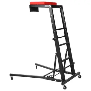 Heavy Duty Adjustable Topside Automotive Creeper – 400-440 lbs Capacity – Collapsible Design – 48"-66" Height Range – Thick Padded Deck – 4 Swivel Caster Wheels – Ideal for Garage and Auto Repair
