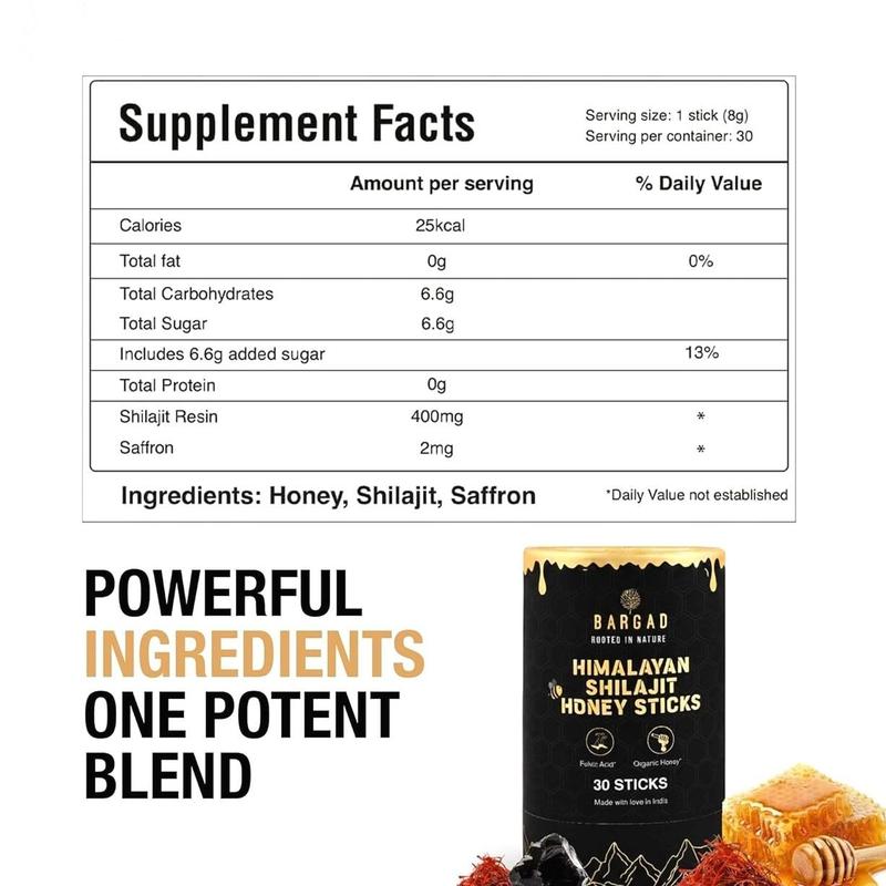 Pure Himalayan Shilajit Honey Sticks with Saffron – 30 Count | 75%+ Fulvic Acid, 85+ Trace Minerals | Natural Energy & Immunity Booster | Easy Single-Use Packets