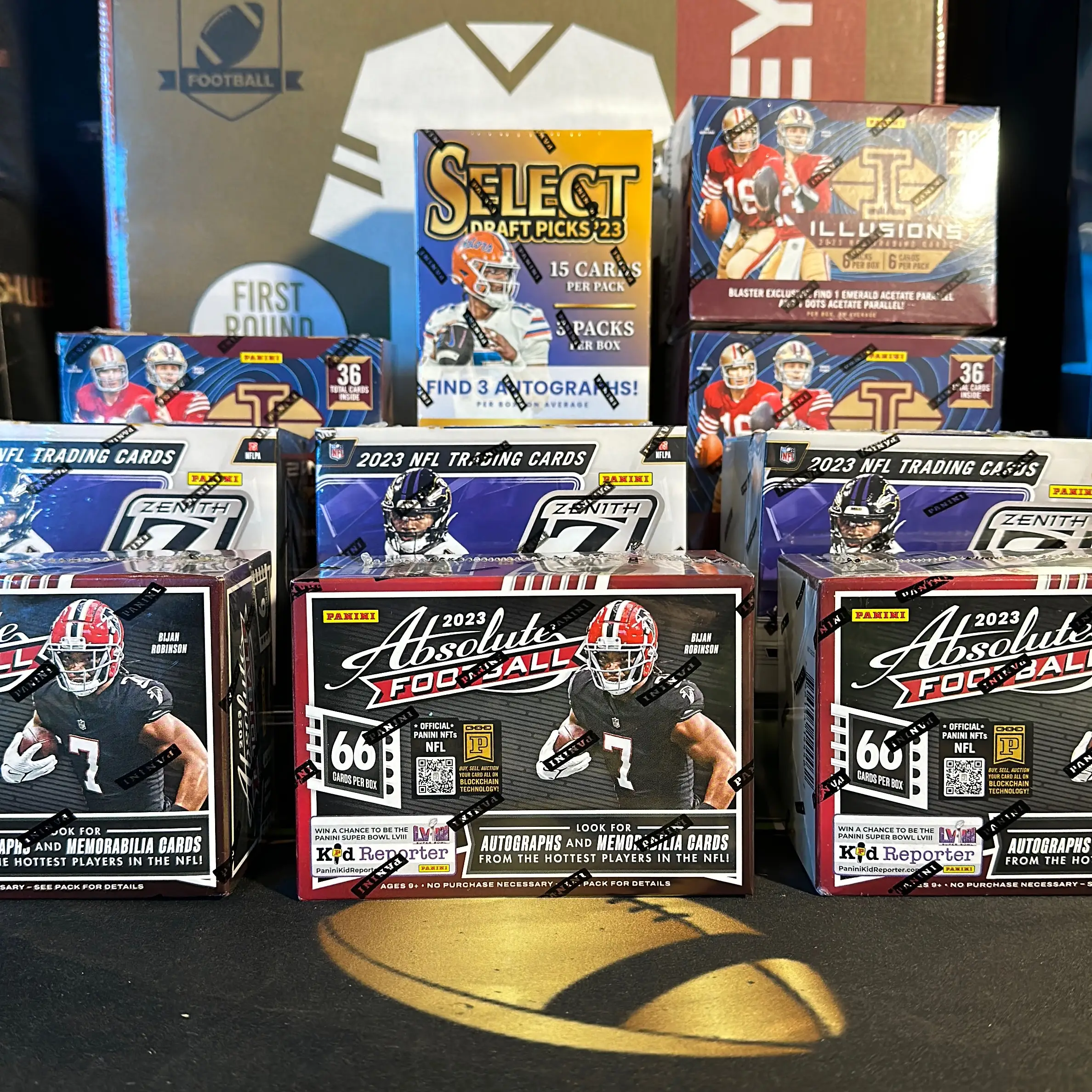 Break#120 (1) 2023 SELECT FOTL Hobby(3 Autos), (3) 2023 Absolute Blaster, (3) 2023 Illusion Blaster, (3) Zenith Blaster (1 Auto or Mem), (1) 2023 Hp S