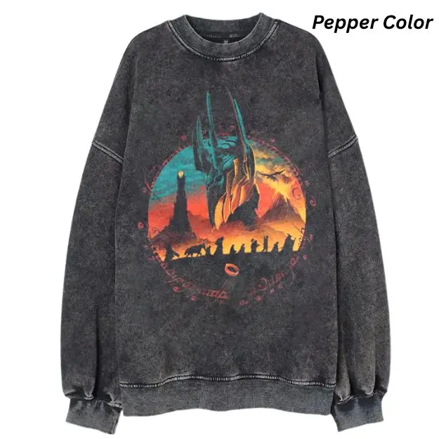 The Retro Sauron Sweatshirt, The Rings Of Power Shirt, The Lord Off The Rings Movie Shirt, Gift for Men, Gift for Women, Crew Neck T-shirt, Trending T-shirt