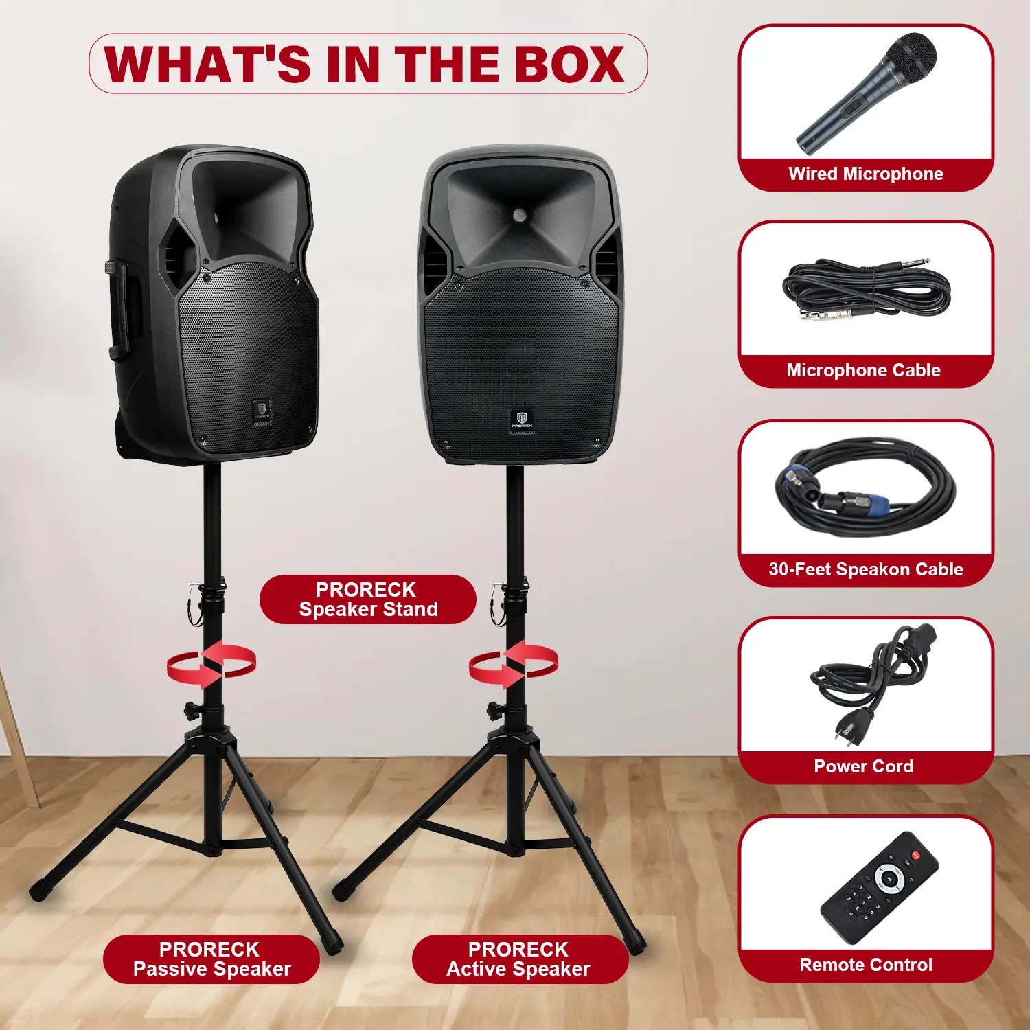 PRORECK PARTY-12 1000W P.M.P.O. 12inch Audio Speakers with LCD Panel ...