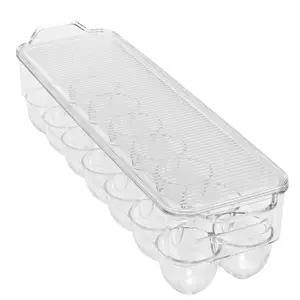 Clear BPA Free Plastic Stackable Egg Crate with Lid Boxes Organiser