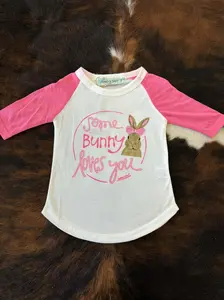 Girls' Some Bunny Loves You White & Pink Tee