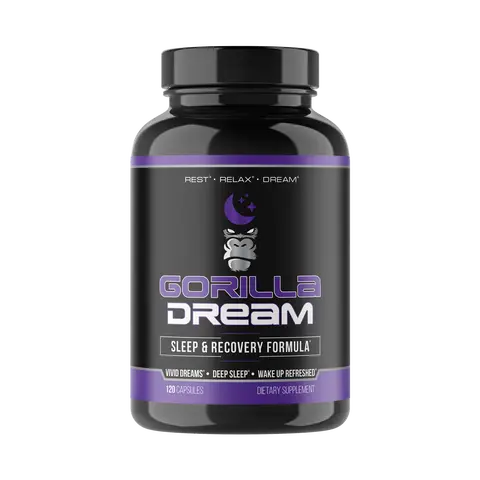 Gorilla Mind Gorilla Dream Sugar-Free Antistress Fatigue Recovery Dietary Wellness Capsules - Deep Sleep, Lucid Dreams Support for Adults - 120-Capsule Supplemental Pack (30 Servings, Bottle)