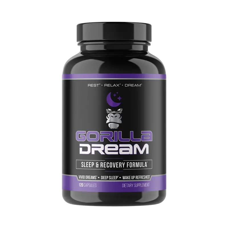 Gorilla Mind Gorilla Dream Sugar-Free Healthcare Supplement Capsules - Brain Support, Antistress, Fatigue Recovery, Deep Sleep - 24 Months Shelf Life General Wellness Supplement for Adults (120-Capsule Pack, 30 Servings)