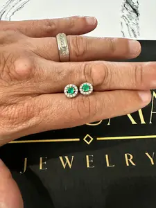 topos esmeralda colombiana y diamantes naturales 18k
