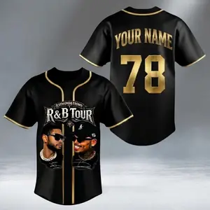 CUSTOM Name and Number The R&B Tour Shirt, Hip Hop Concert Jersey, RnB Fan Apparel, Streetwear Music Shirt baseball jersey