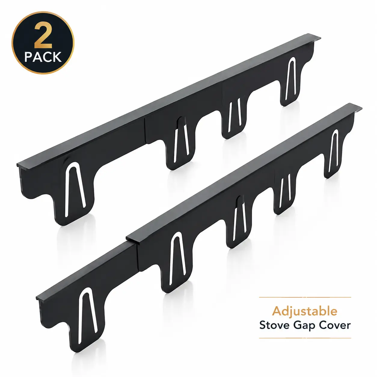 2-Pack Adjustable Stainless Steel Stove Gap Covers, Expandable 13.8"-27.5" Range Gap Filler Guards, Heat-Resistant Kitchen Stove Side Gap Protector between Counter and Stove
