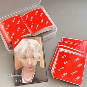 MINKYS 20pcs/lot Kawaii Red Sold Label Stickers Kpop Photocards Letter Label Decorative Sticker Confetti Stationery