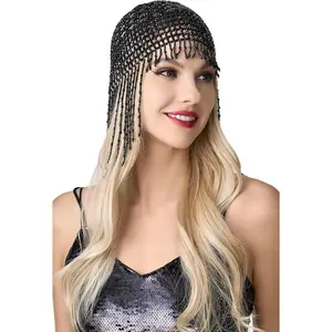 1920s Beaded Cap - Roaring 20s Flapper & Cleopatra Headpiece for Gatsby Themed Party