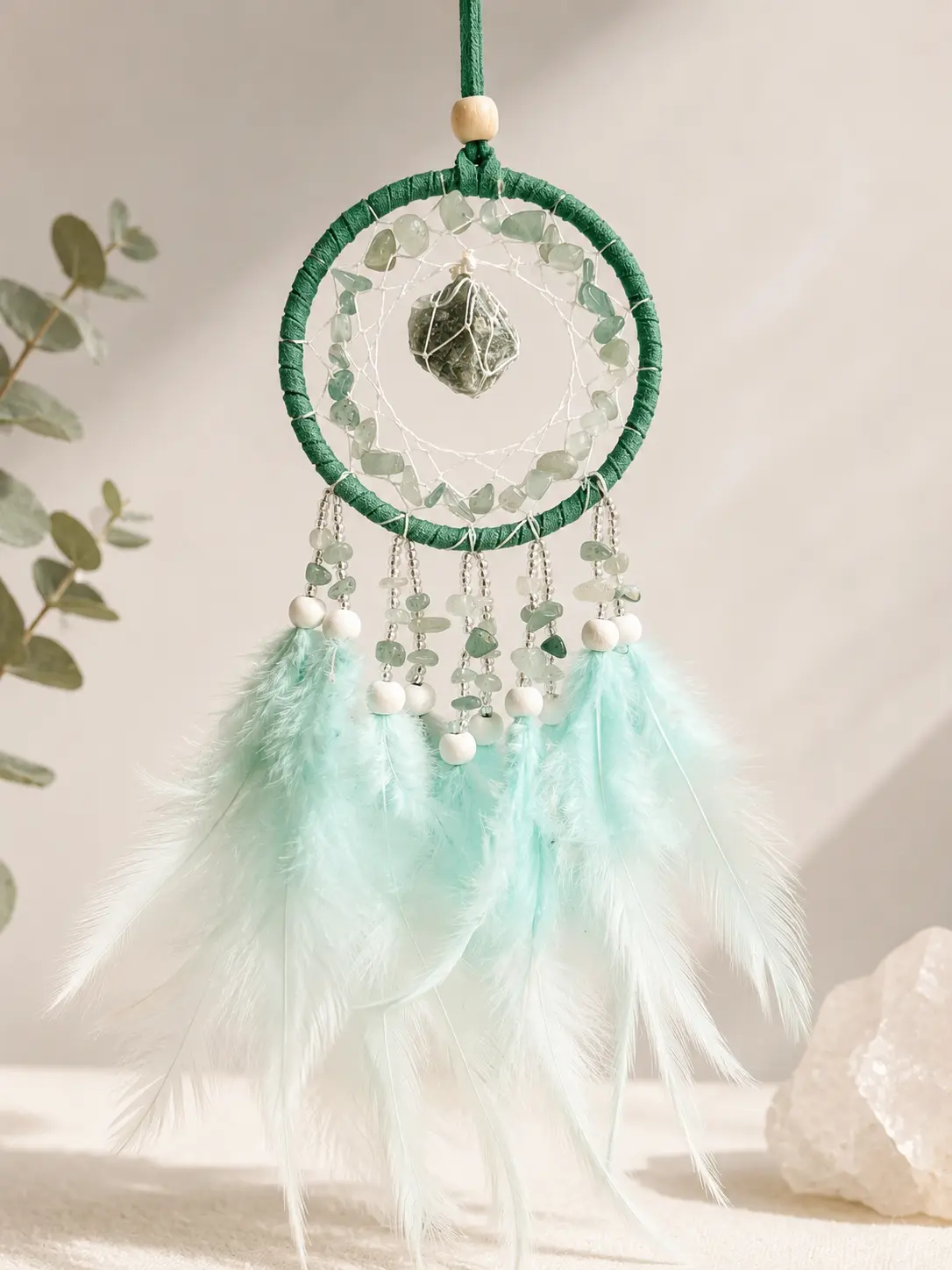 Green Aventurine Crystal Dreamcatcher