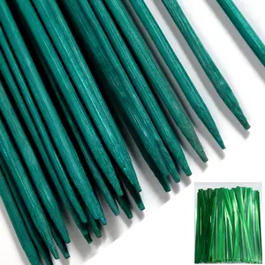 Plant Sticks Support 50 PCS 18" Green Bamboo Sticks Garden Wood Plant Stakes Floral Orchid Tomato Wooden Stakes Plant Support Stakes Wooden Wooden Sign Posting Garden Sticks
