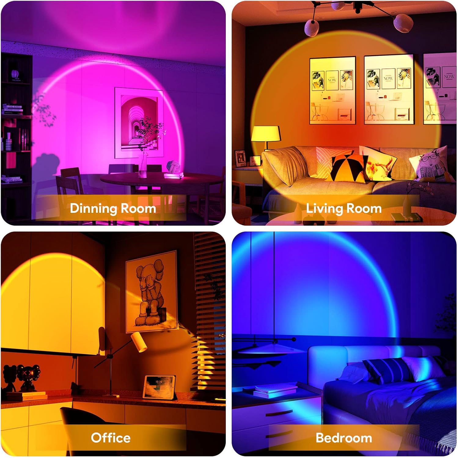 Sunset Lamp Projection LED Light with Remote – 16 Colors, 360° Rotation, 4 Modes for Photography, Parties, and Home Decor