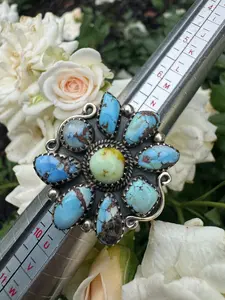 Golden Hills/ Palomino Flower Cluster Ring Adjustable