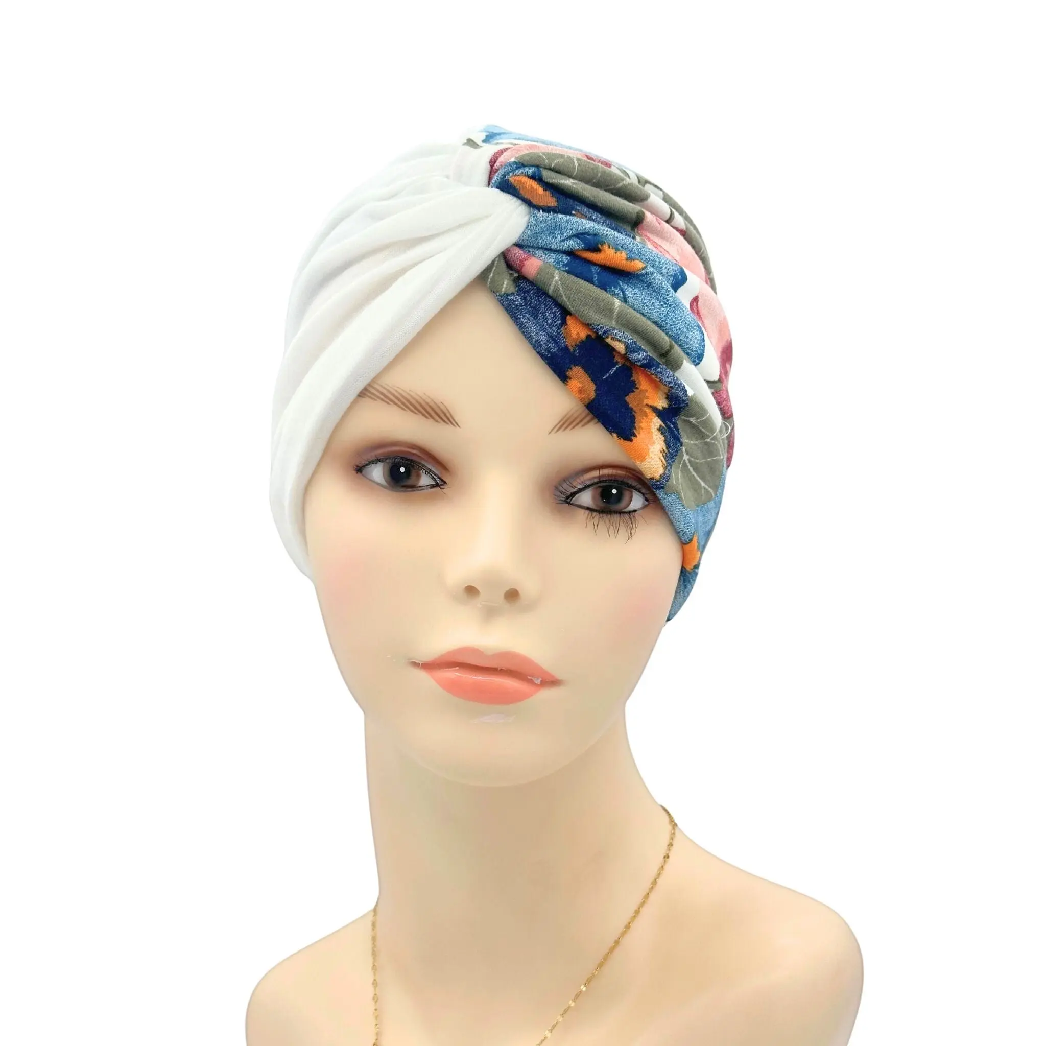 Two-Tone Pattern Chemo Cap