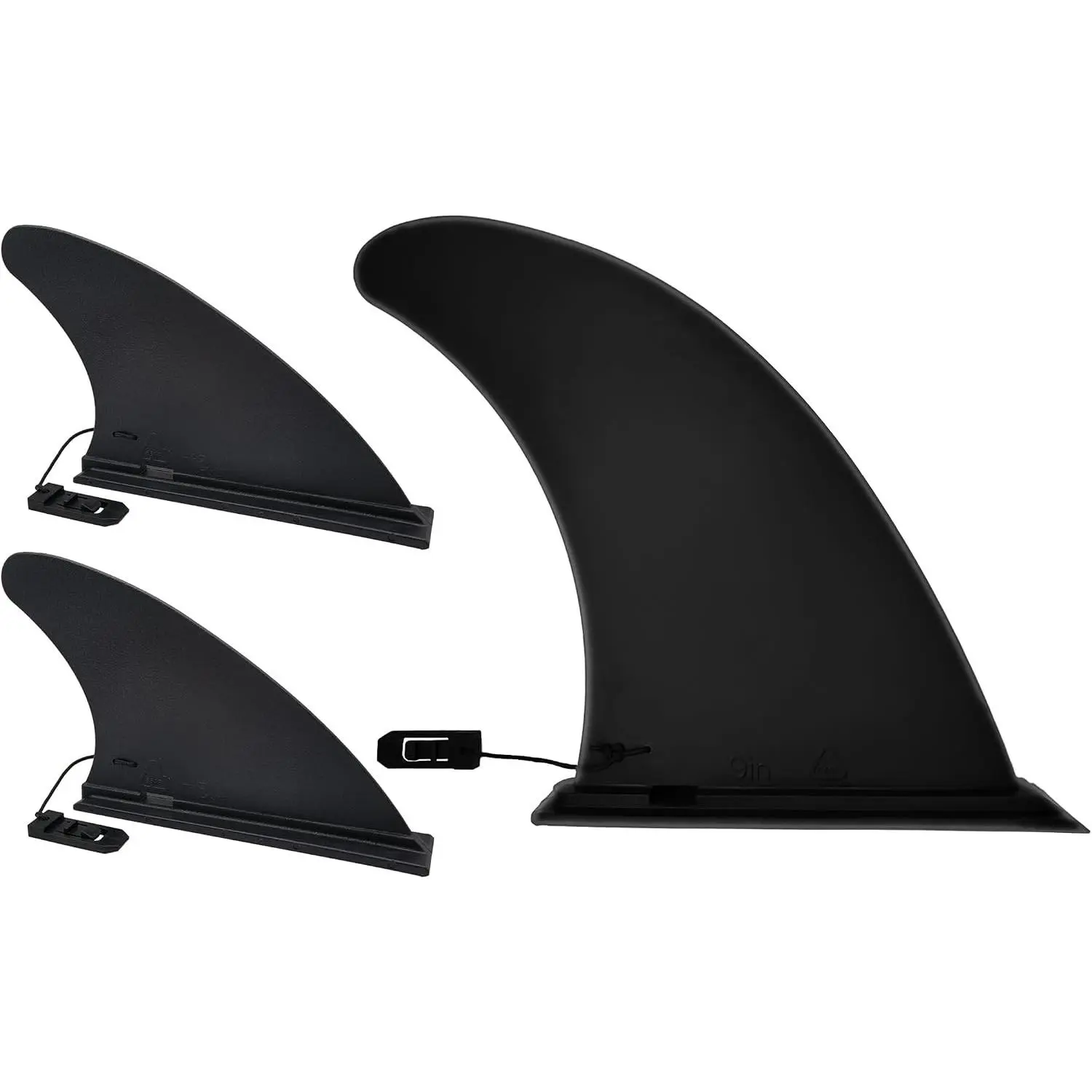 Paddle Board Fins Replacement Set of 3 (1P 9" & 2P 5"), Choose from Three Options, Nylon Fiberglass Reinforced Detachable Quick Release Paddleboard Fin for Most ISUP, Inflatable Paddleboard