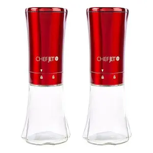 Chef Jet 2-pack Electric Gravity Spice Mills with Glass Chambers