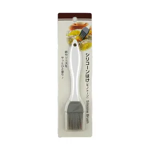 ECHO Japan Silicone Basting Brush for Food, BBQ, Pastry - White Grey, Heat Resistant & Easy Clean