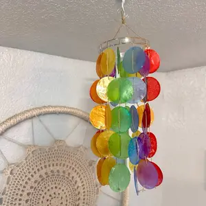 Rainbow seashell wind chime