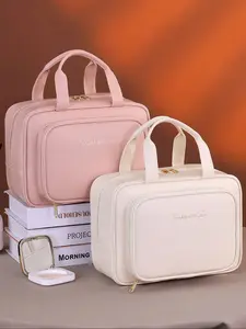 Large Capacity Portable Makeup Storage Bag, Multi Grid Travel Cosmetic Case, Fashionable and Casual Portable Makeup Bag, Daily Toiletries Storage Makeup Bag, Travel Essentials Bag