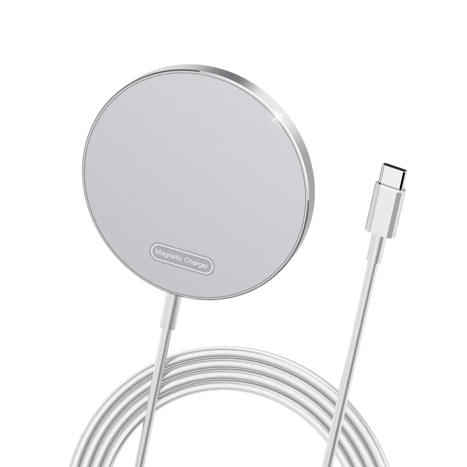 15W Magnetic Wireless Charger, Lightweight Fast Wireless Charger, Portable Charger for iPhone 16 15 14 Galaxy S24 S23 AirPods