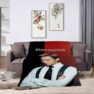Cute Fashionable Flannel Blanket, Soft Warm Home Use, Digital Print, Sofa Bed Office Travel Gift, Bigbang G-Dragon Design