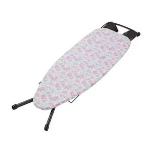 Reversible Cotton Ironing Board Cover with Floral and Solid Design – Heat-Resistant Felt Pad, Water & Oil Repellent, 54" x 18", Multicolor