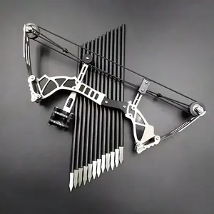 9.5 "Mini Bow Set Compound Bow +12 Arrows + Target Paper + Wrench, Mini Compound Bow Small  Bow  Practice Archery Entertainment Fun Game Gift