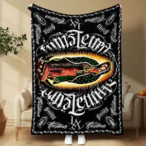 Elegant Religious Pattern Blanket for Home Office Dorm Bedside and Camping Comfort