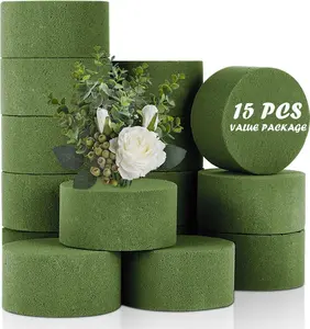 15 count Floral , Green Block for Artificial , Round Wet & Dry  Bricks, Florist  for Flower Arrangements