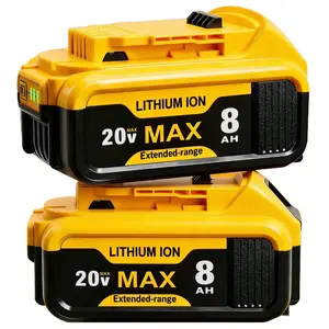 Replacement for DeWalt 20V Max Lithium Ion Battery,8.0Ah High Capacity Battery Pack Compatible with DeWalt Tools DCB200 DCB206 DCB204  With LED indicator light, it can be quickly charged and matched with the original charger