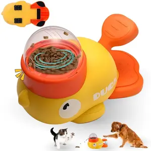Pets Sparkle Duck Feeder for Dogs - Anti-Slip Rubber Duck Dog Treat Dispenser - Dog Treat Dispender Toy - Slow Puzzle Feeder Toy for IQ Training, Mental Enrichment for Dogs and Cats
