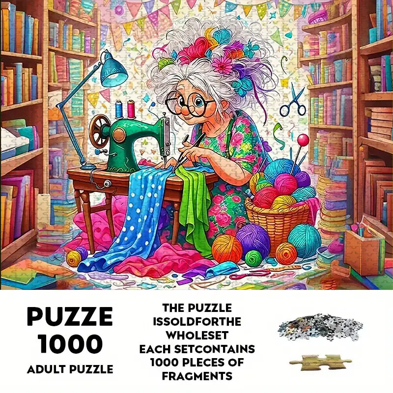 1000 Piece Large Size Paper Jigsaw Puzzle Set, Frameless DIY Handmade, Durable Seamless Design, Halloween Thanksgiving Easter Gift